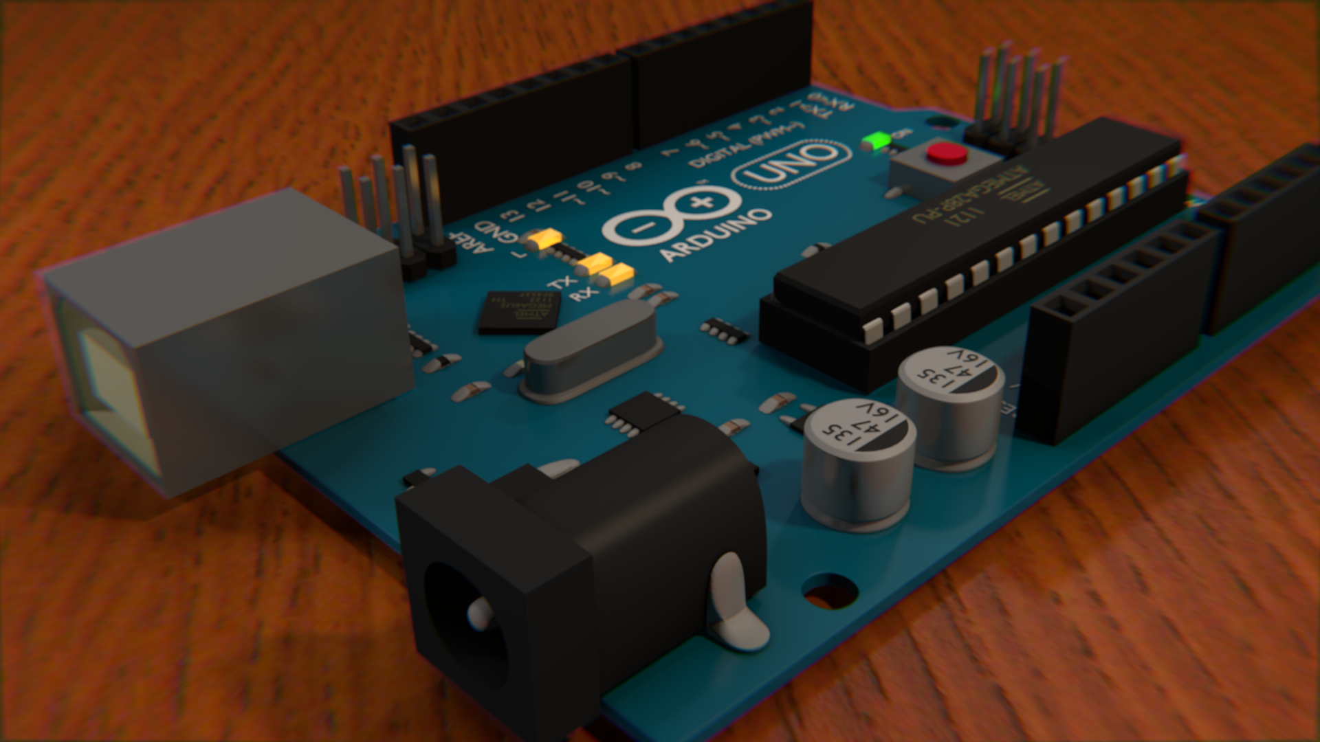 The finished Arduino Uno in Blender